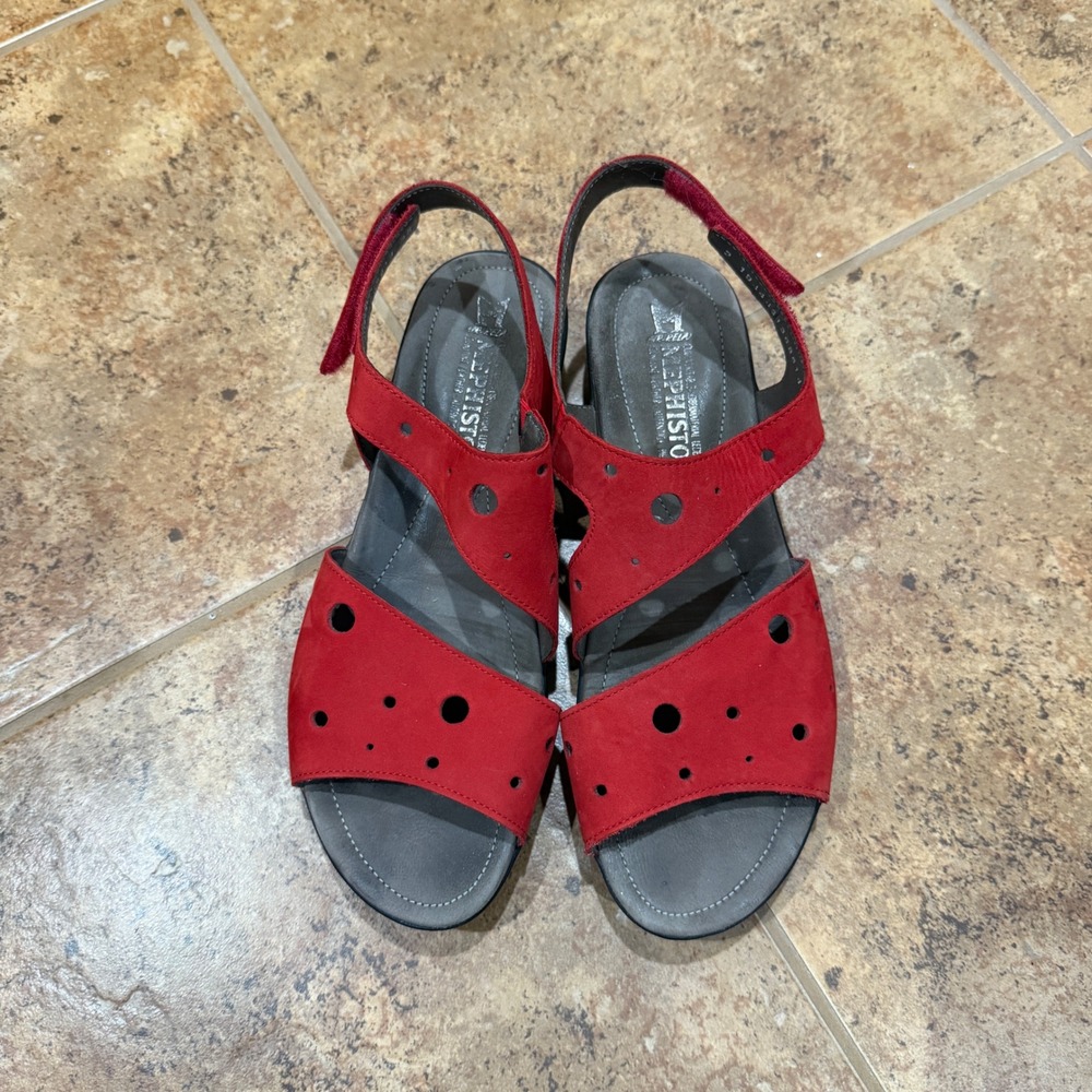 Mephisto‎ Phiby Perf Sandals Scarlet Red Nubuck Leather Perforated Sz 38 US 8 - Picture 11 of 11